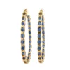 Blue Sapphire Diamond Hoops In 18K Yellow Gold - Image 6