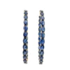 Blue Sapphire Diamond Hoops In 18K Yellow Gold - Image 4
