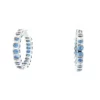 Blue Sapphire Hoops In 18K White Gold - Image 2