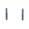 Blue Sapphire Hoops In 18K White Gold