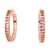 Pink Sapphire Diamond Hoops In 18K Rose Gold - Image 3