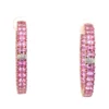 Pink Sapphire Diamond Hoops In 18K Rose Gold