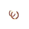 Ruby Huggies In 18K Yellow Gold - Image 2