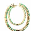 Emerald Hoops with Diamond - Image 3