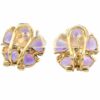 Flower Earrings with Trillion Cut Amethyst and Diamonds - Image 4