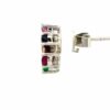 Multicolor Sapphire, Ruby, and Emerald Flower Studs - Image 3