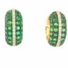 Thick Emerald and Diamond Huggies