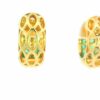Thick Emerald and Diamond Huggies - Image 3