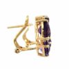 Flower Earrings with Trillion Cut Amethyst and Diamonds - Image 3
