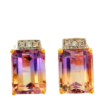 Ametrine and Diamond Studs